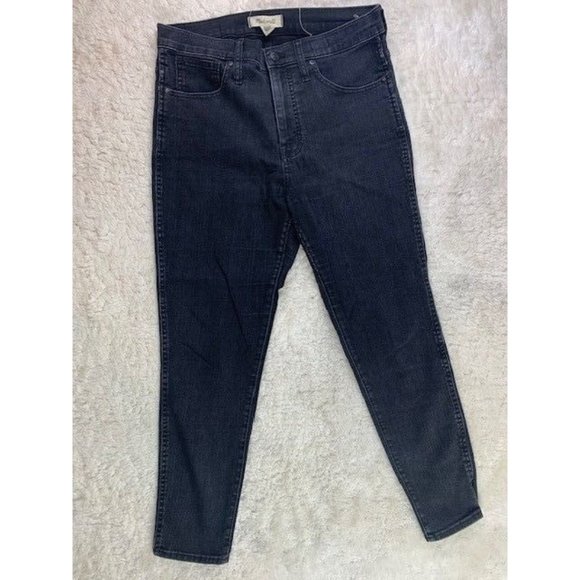 Madewell Size 30P Womens Jeans Black High Rise Skinny Stretch - Picture 1 of 4